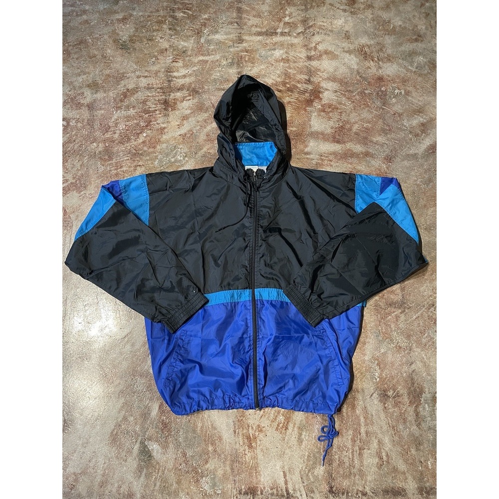Cheetah Vintage Windbreaker Jacket Purple Blue Black‎ Colorblock 80s 90s L